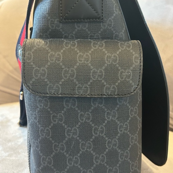 Gucci Black Messenger Bag with GG Monogram